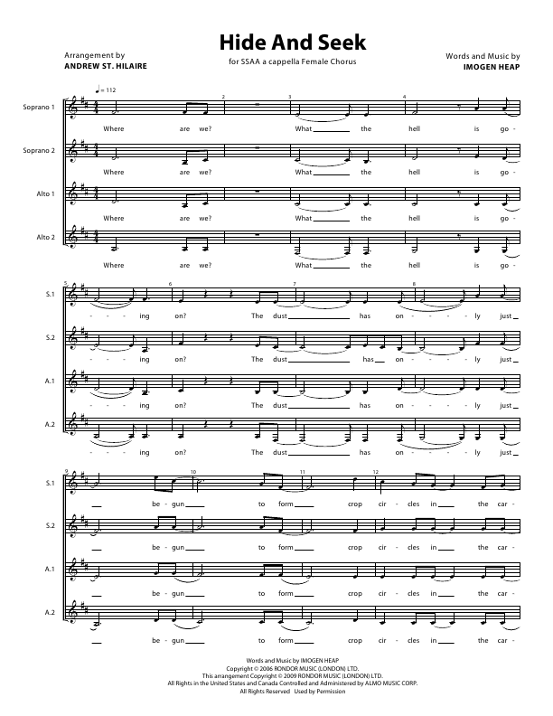 Click to download "Hide And Seek" sheet music