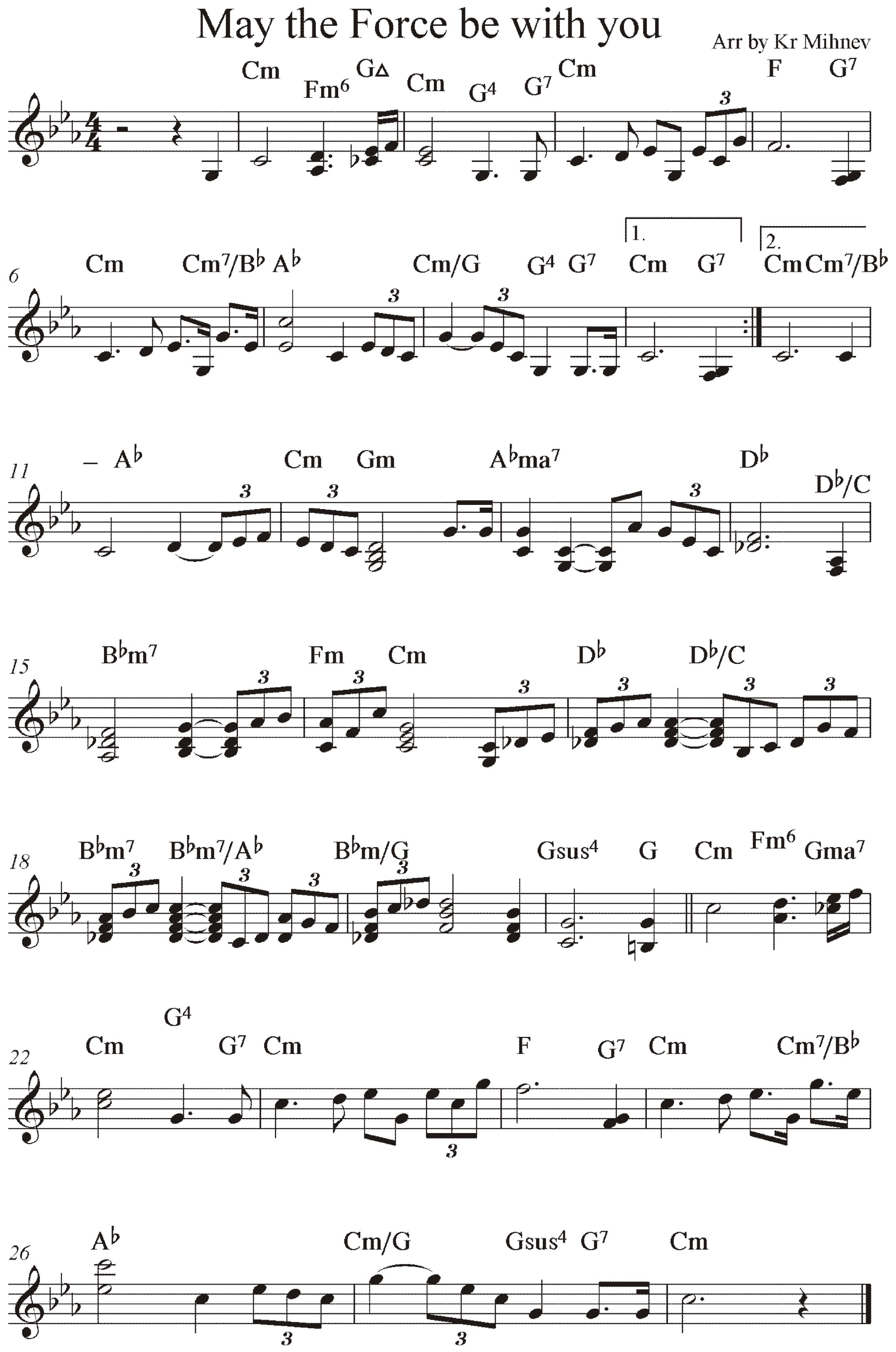 Click to download "May the Force be with you" sheet music, page 1