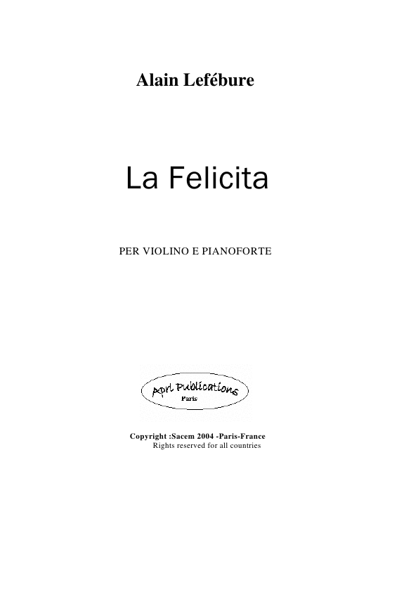 Click to download "La Felicita" sheet music