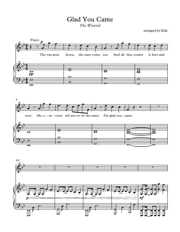 Click to download "Glad You Came (Piano)" sheet music