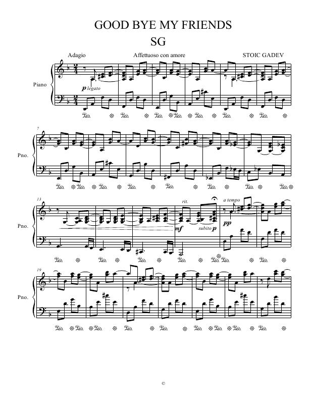Click to download "Goodbay My Friends" sheet music