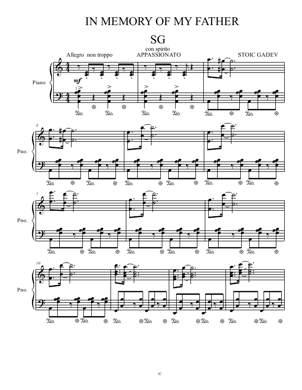 Click to download "In Memory Of My Father" sheet music