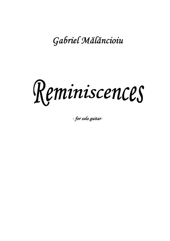 Click to download "Reminiscences" sheet music