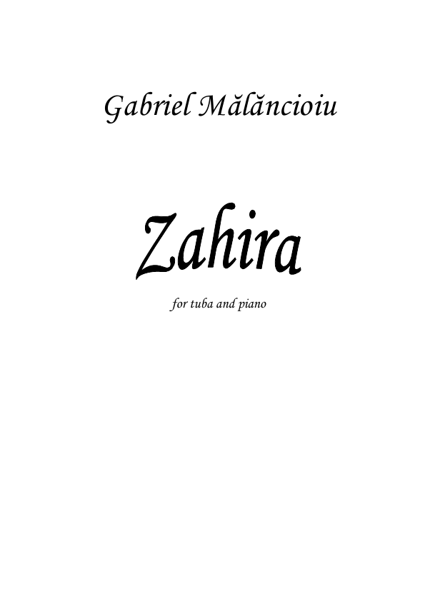 Click to download "Zahira" sheet music