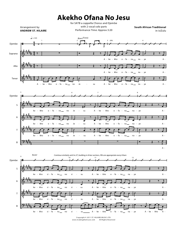 Click to download "Akekho Ofana No Jesu - SATB" sheet music