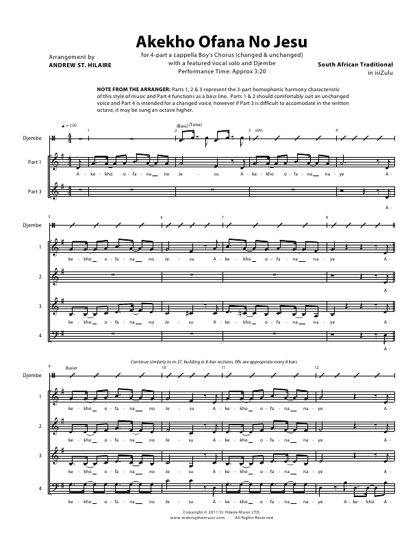 Click to download "Akekho Ofana No Jesu - Boy's Chorus" sheet music