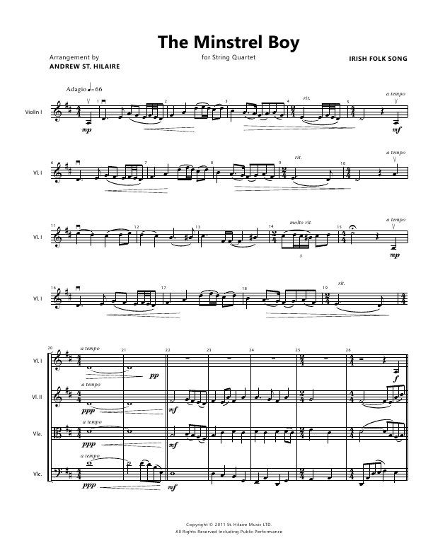 Click to download "The Minstrel Boy" sheet music