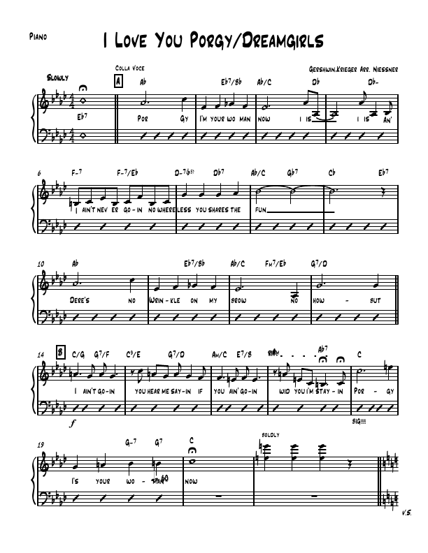 Click to download "I Loves You Porgy?Dreamgirls Arrangement" sheet music
