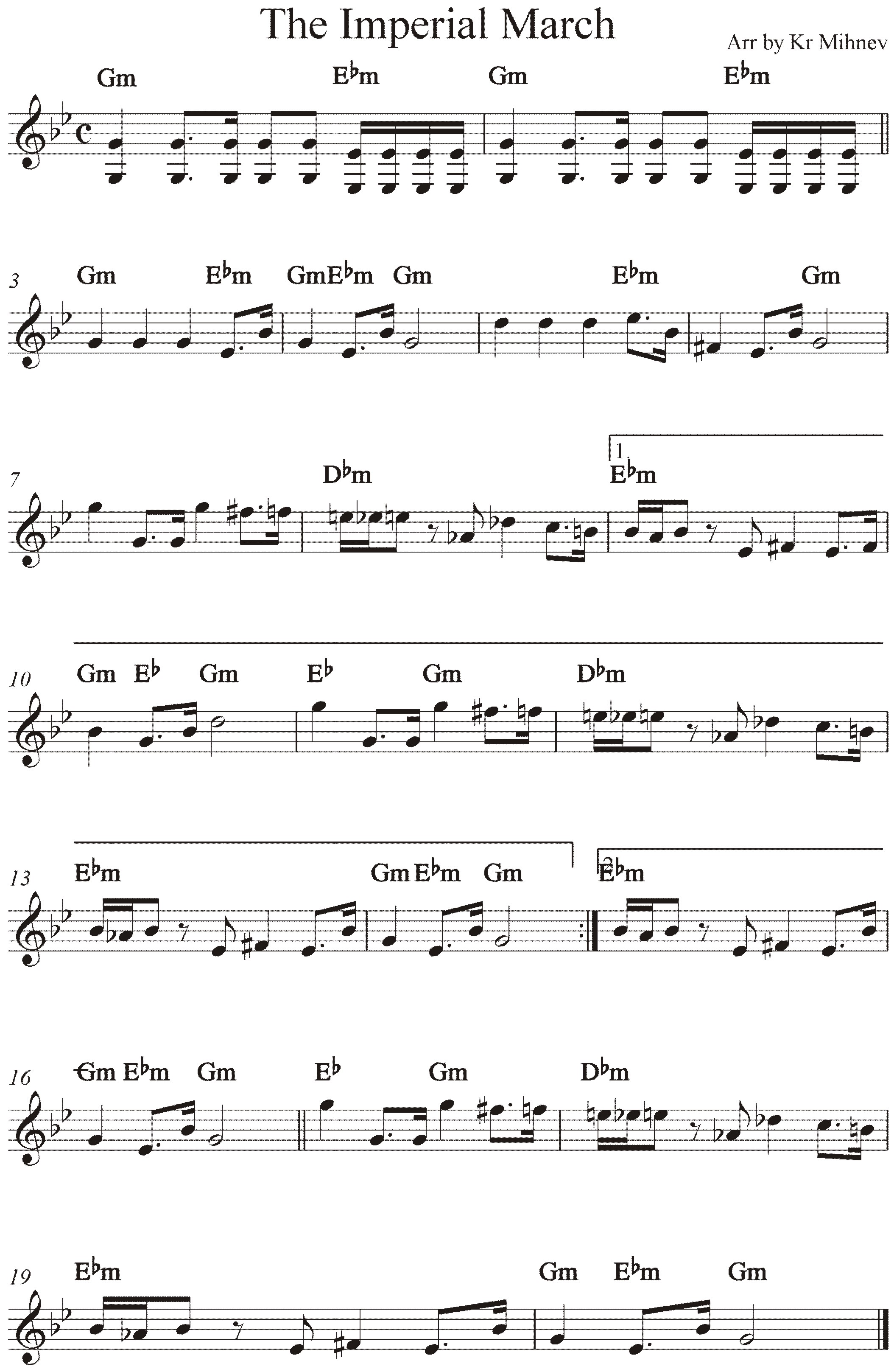 Click to download "The Imperial March" sheet music, page 1