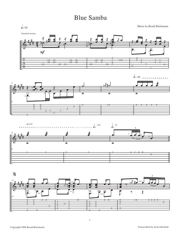 Click to download "Blue Samba" sheet music