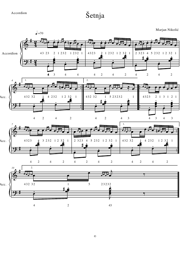 Click to download "Šetnja" sheet music