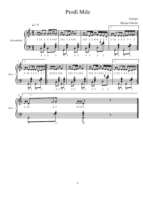 Click to download "Prodji Mile" sheet music