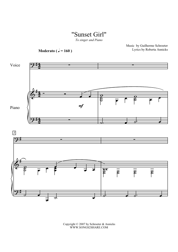 Click to download "William Worley sings Sunset Girl" sheet music