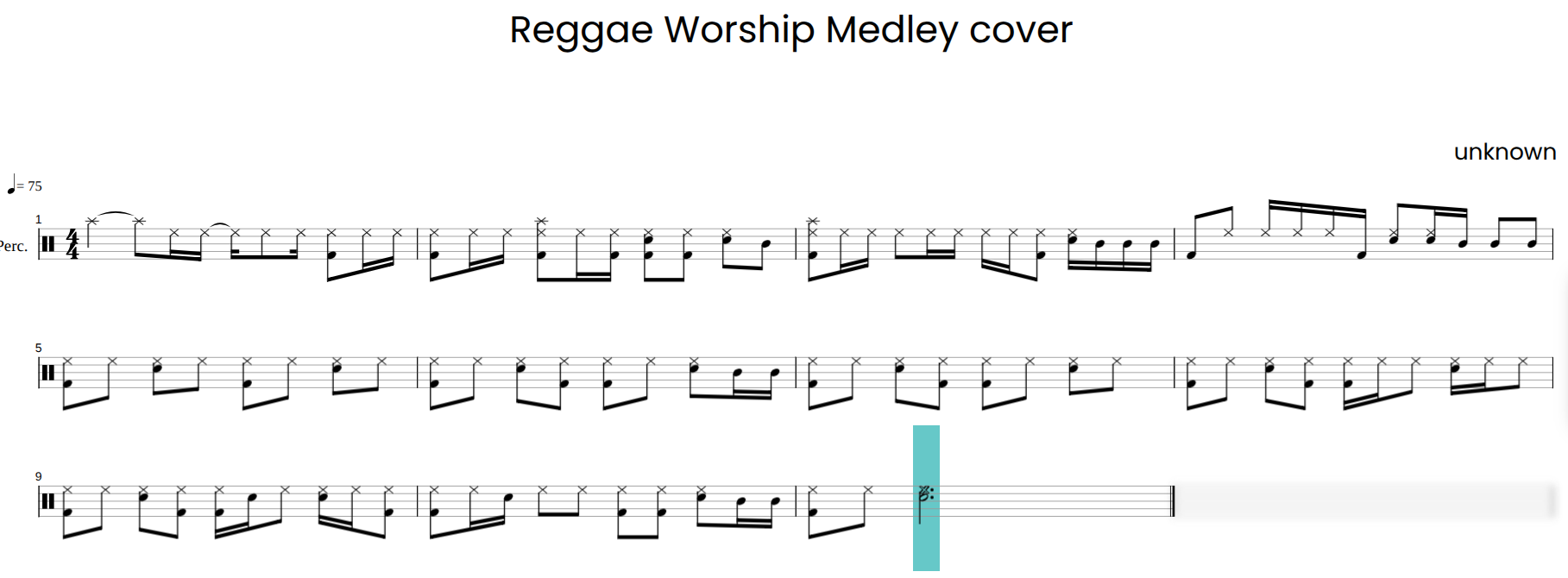Click to download "Gospel Reggae Worship Medley" sheet music, page 1