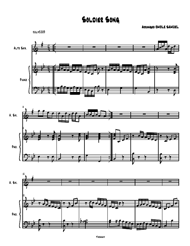 Click to download "Soldier's Song" sheet music