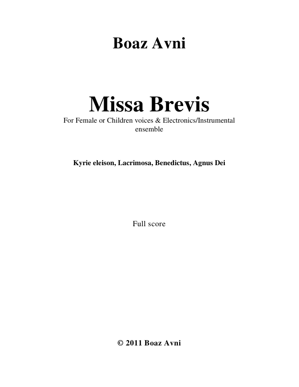 Click to download "Missa Brevis" sheet music