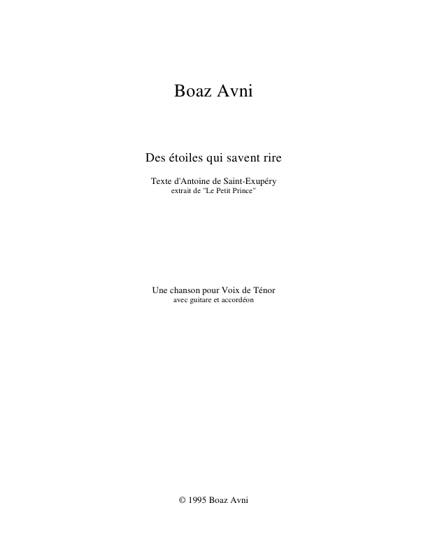 Click to download "Des étoiles qui savent rire (Stars that can laugh)" sheet music