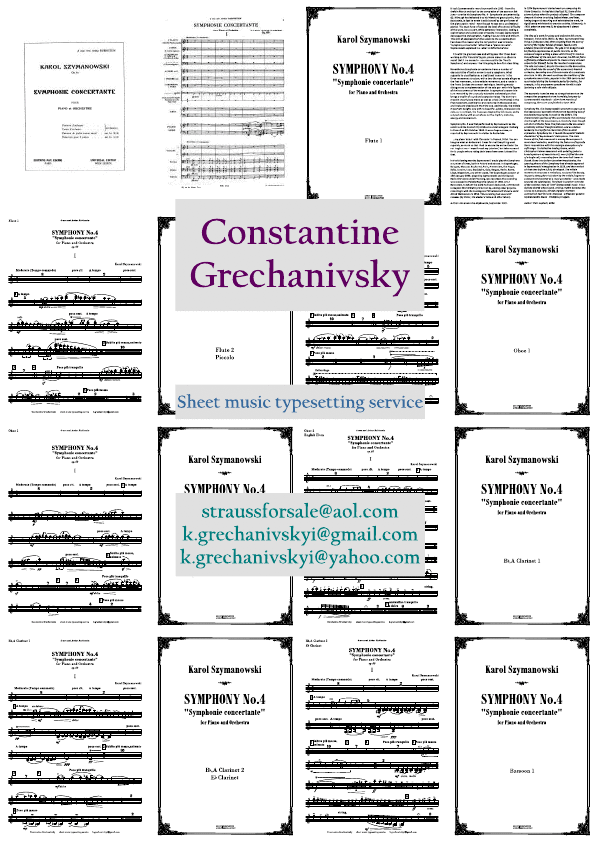 Click to download "Karol Szymanowski.Symphony No.4,Symphonie concertante.Parts" sheet music