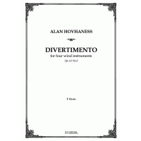 Hovhaness. Divertimento for four wind instruments. Parts.